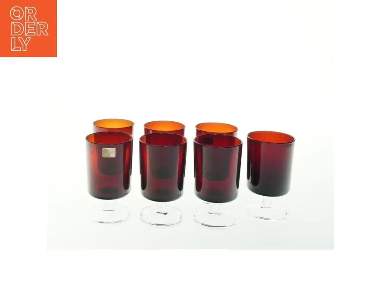 Billede 3 - Rødvinsglas i rødt glas fra Luminarc (str. H. 11,5 cm. ø. 7 cm)