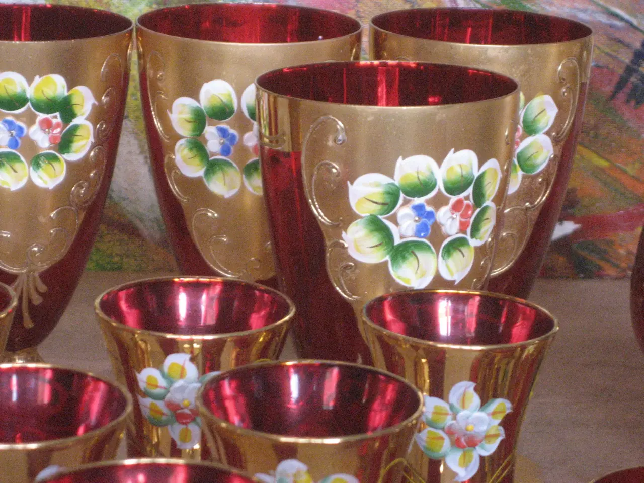Billede 6 - Bômiske håndcolorerede glas