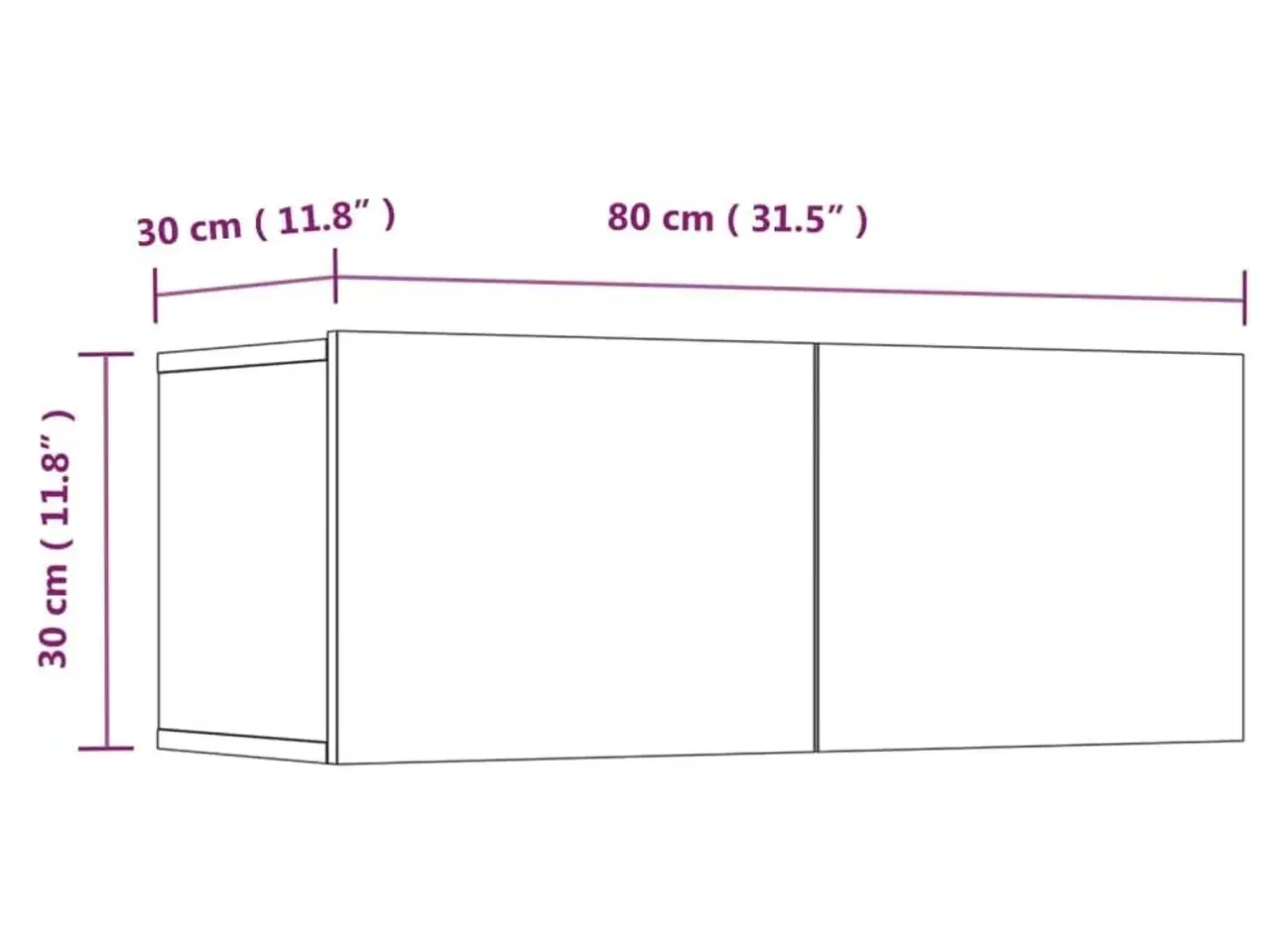 Billede 10 - Tv-borde 2 stk. 80x30x30 cm konstrueret træ sort