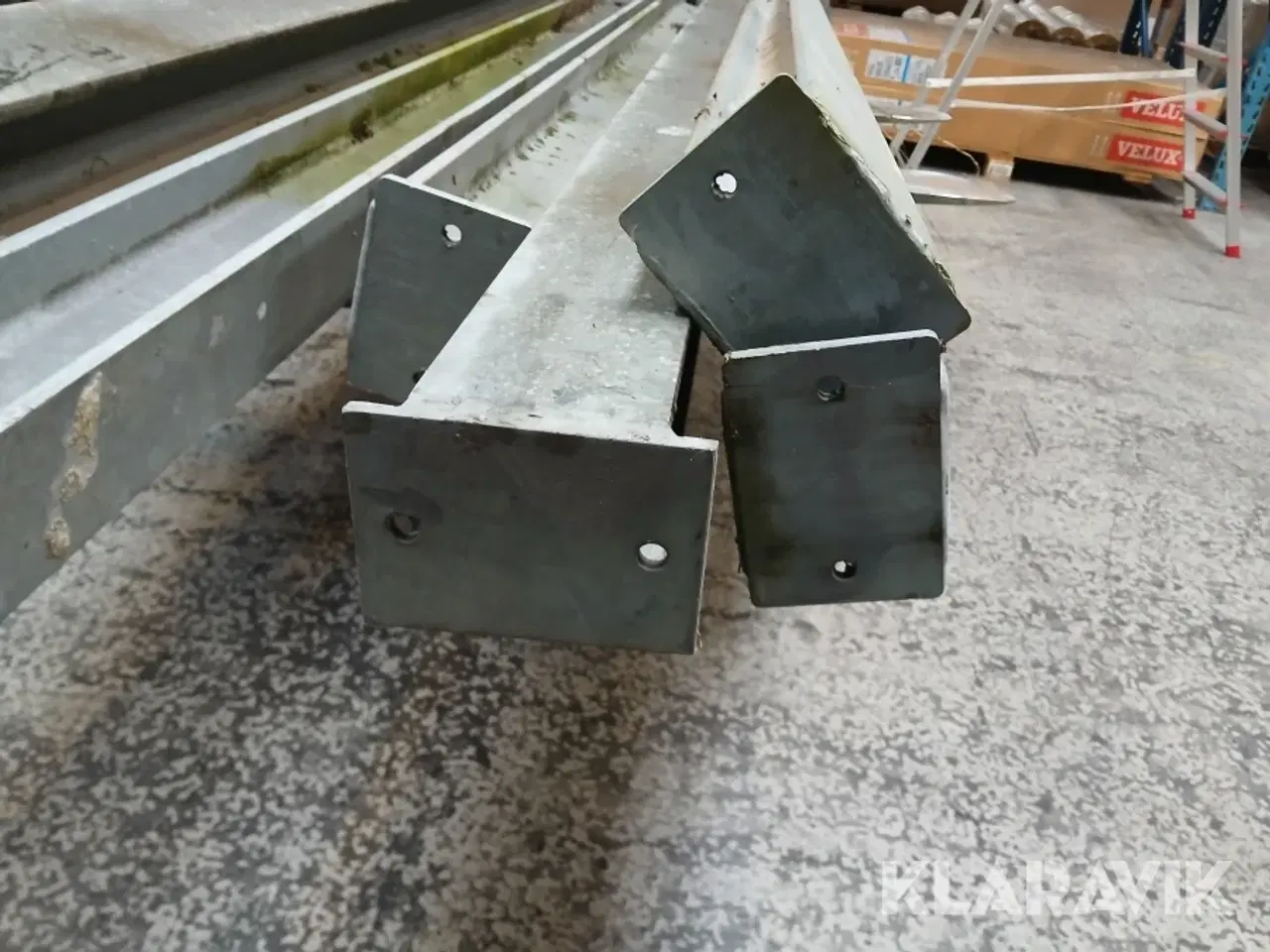 Billede 3 - Stålsøjler galvaniseret 100x100 mm med påsvejst fod 7 styk