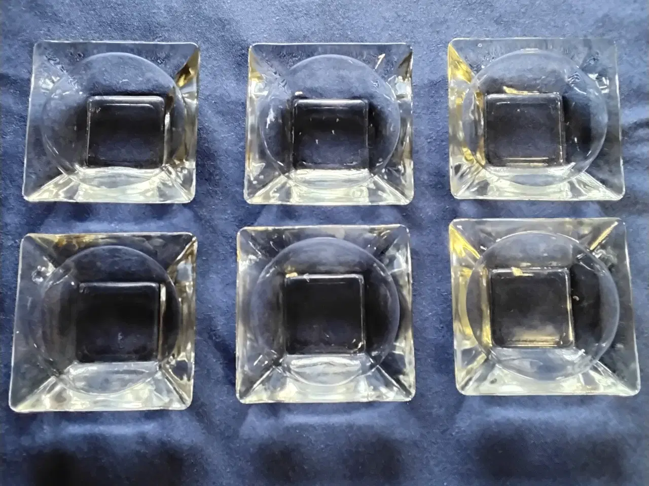 Billede 2 - 6 stk askebægre i klar glas- vintage 