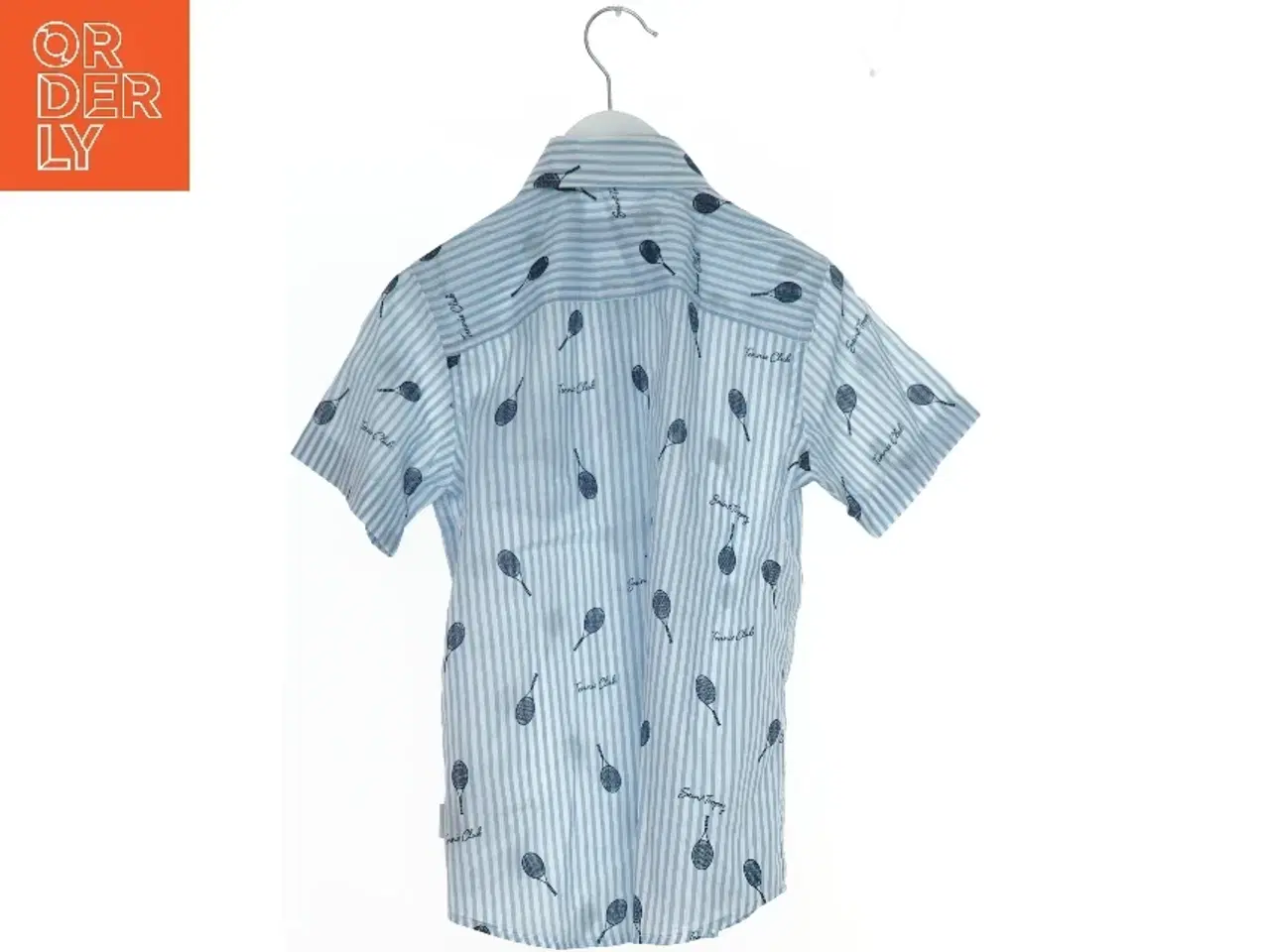 Billede 2 - Kortærmet skjorte med striber og tennisprint fra Jack & Jones (str. 128)