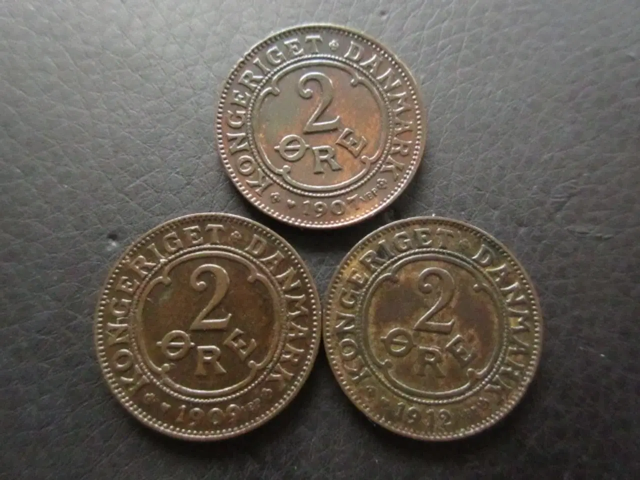 Billede 1 - 2 ører 1907-1912 Fr. VIII komplet sæt
