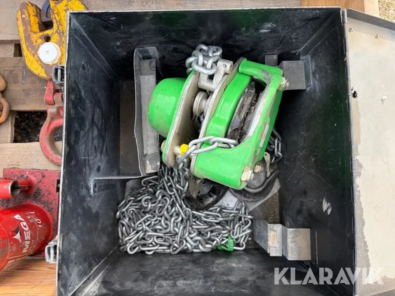 Billede 4 - Kædetalje trifortalje kædeslængder pladeklo og donkrafte samlet lot