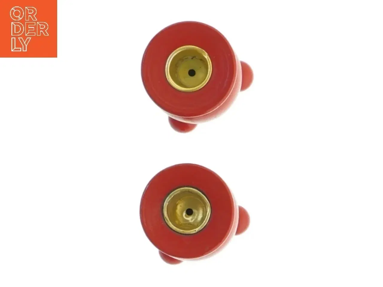 Billede 2 - Røde lysestager med blomster (str. 7 cm)