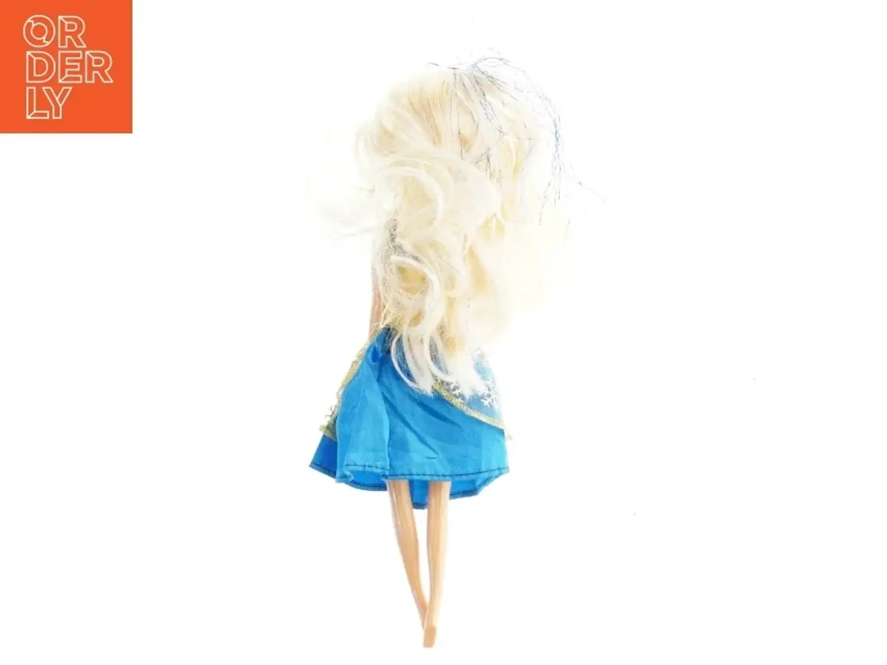 Billede 2 - Dukke med farverig kjole (str. 27 cm)