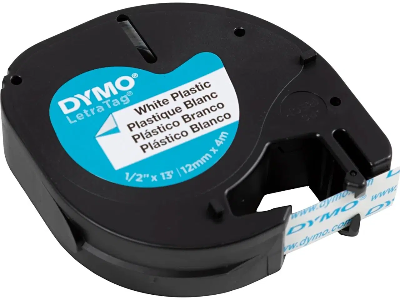 Billede 1 - Dymo Tape Plast, L: 4 M, B: 12 mm, hvid, 4 m/ 1 rl.