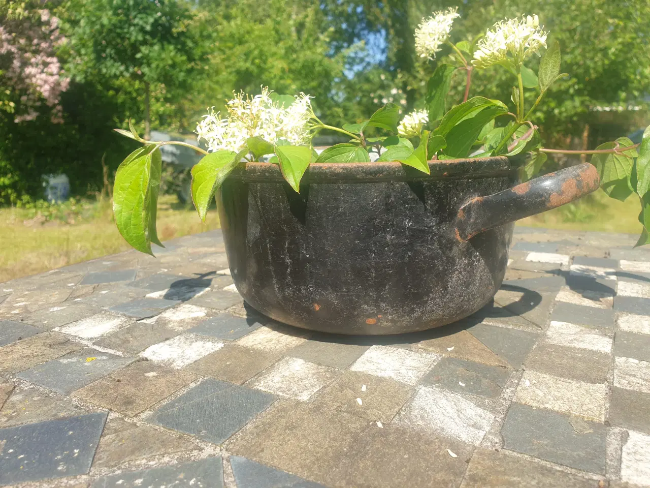 Billede 13 - Gamle Flotte Emaljerede Plantekar, Potter og Kande