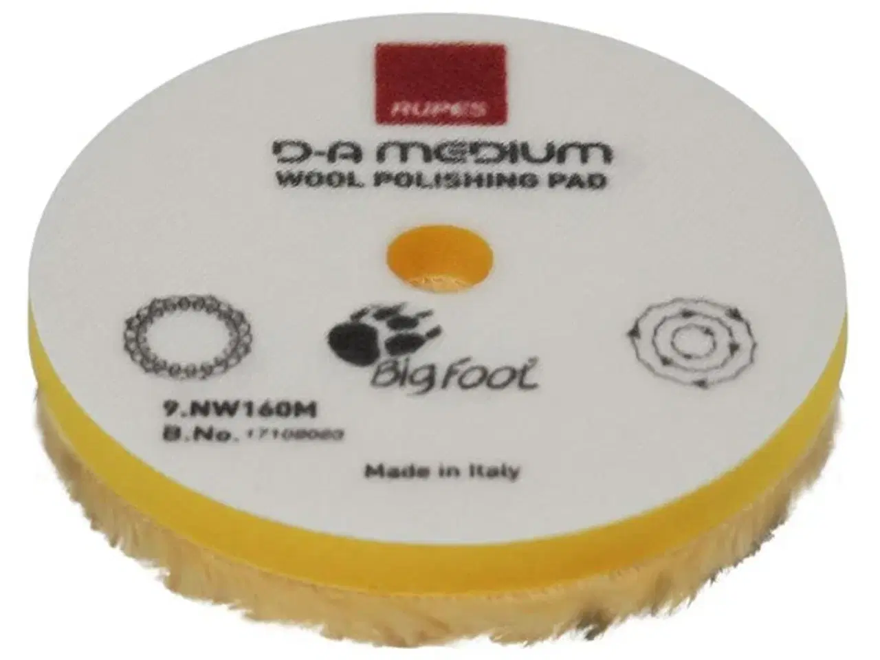 Billede 1 - Rupes polerpude uld, gul, Ø 160 mm., medium, 1 stk.