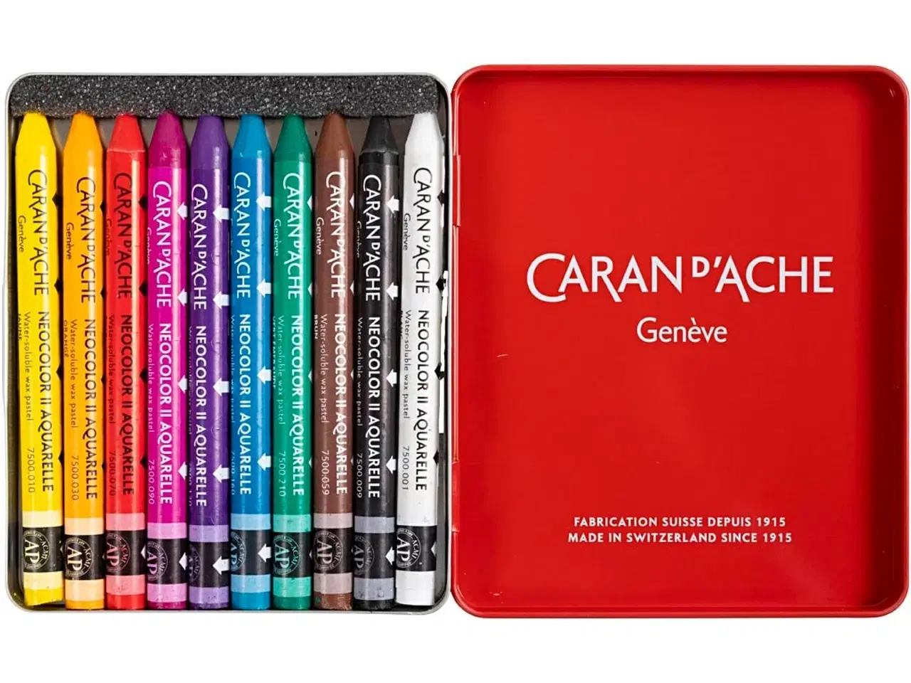 Billede 1 - CARAN D’ACHE Neocolor II Vokspastel, 10 stk. Ass. farver