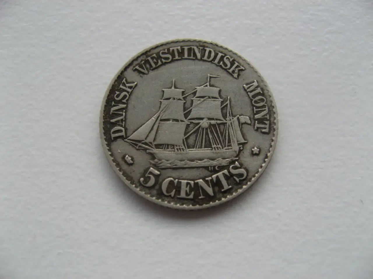 Billede 2 - DVI Flot 5 Cents 1859, Sølv