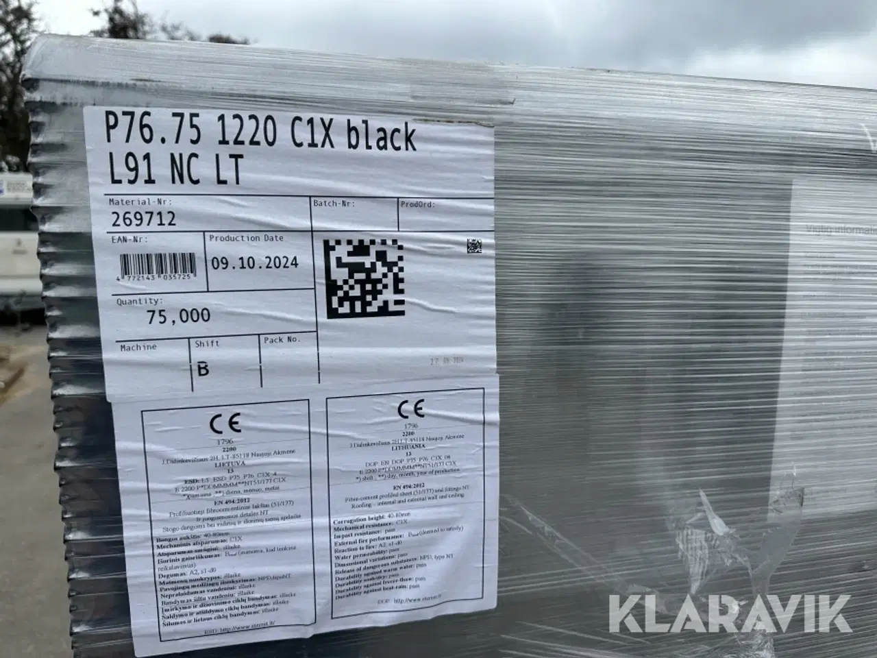 Billede 5 - Bølgeplade 150styk Euronit 700T FK Sort