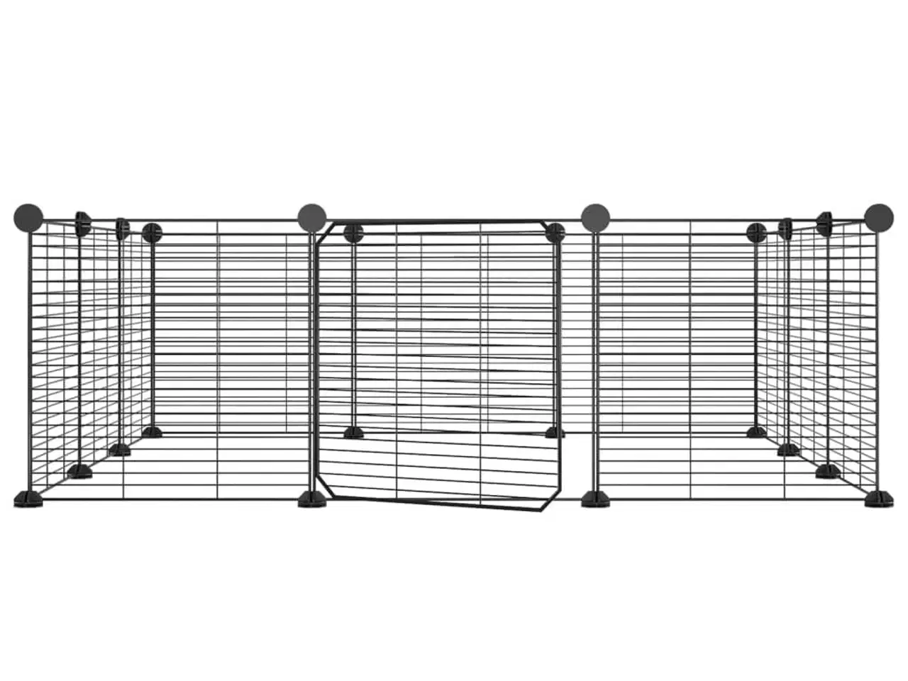 Billede 3 - 12-panels kæledyrsindhegning med låge 35x35 cm stål sort