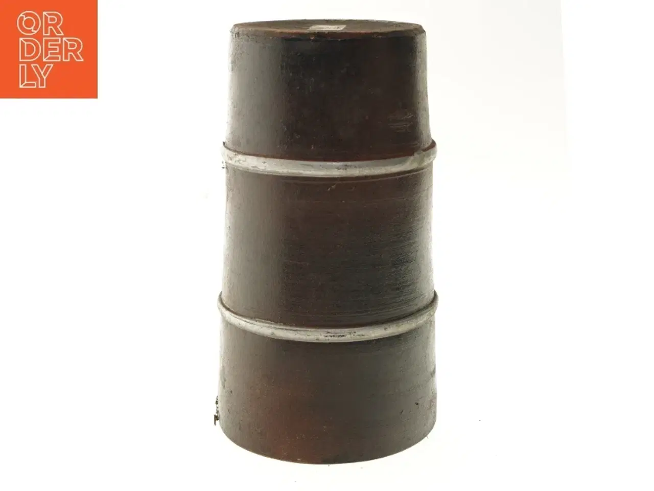 Billede 4 - Brun keramikvase (str. Ø 17x31 cm)