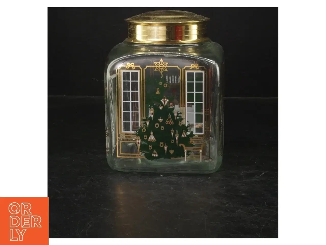 Billede 4 - Glaskrukke med juletema fra Holmegaard (str. 12x12 cm)