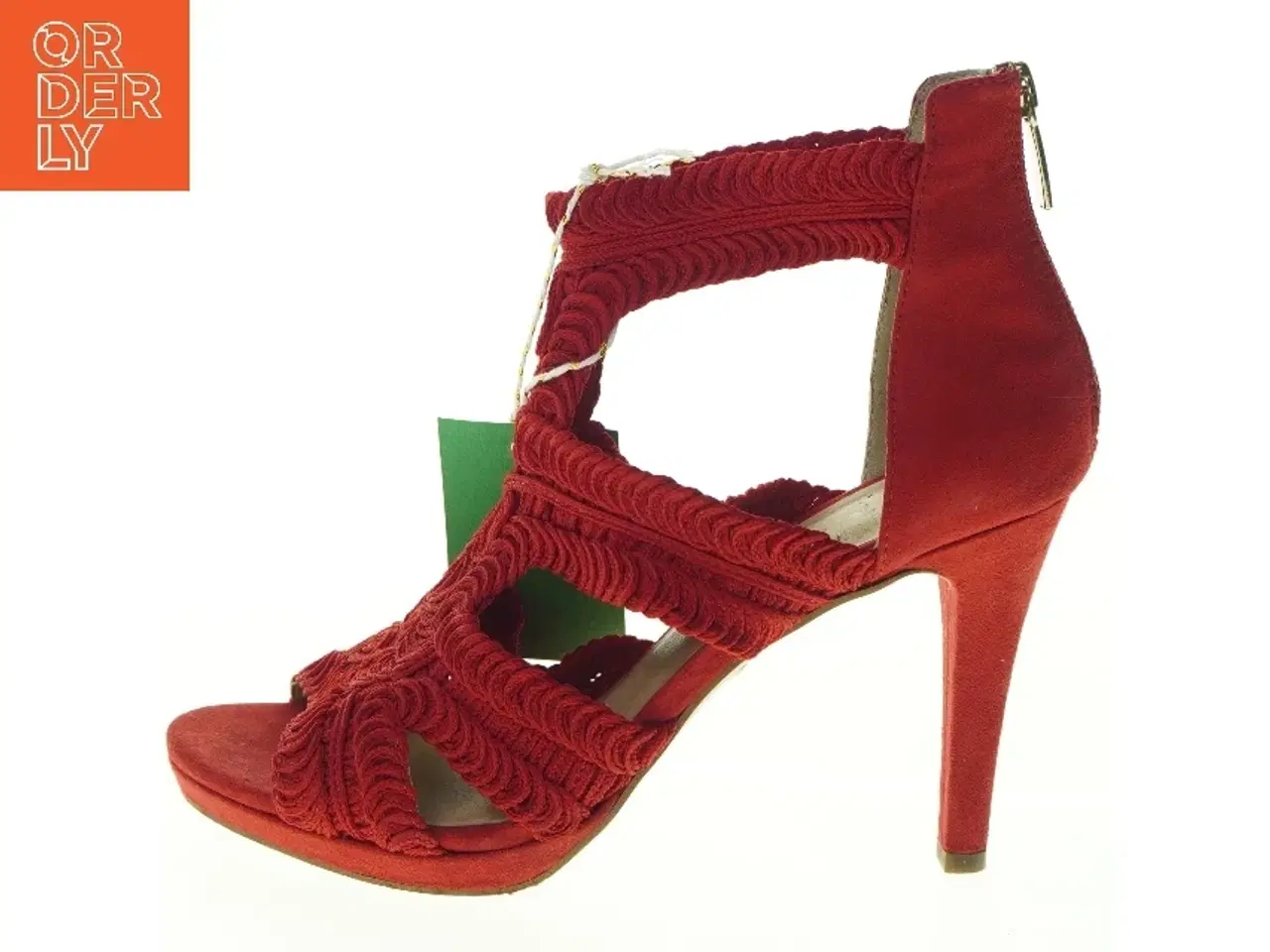 Billede 1 - Røde stiletter med snøredetaljer fra Tamaris (str. 39)