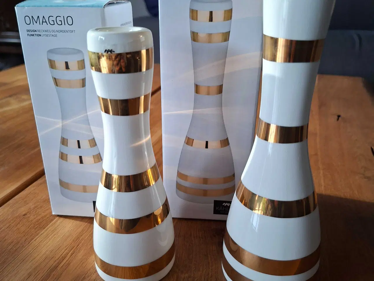 Billede 1 - 2 lysestager Káhler Omaggio guld