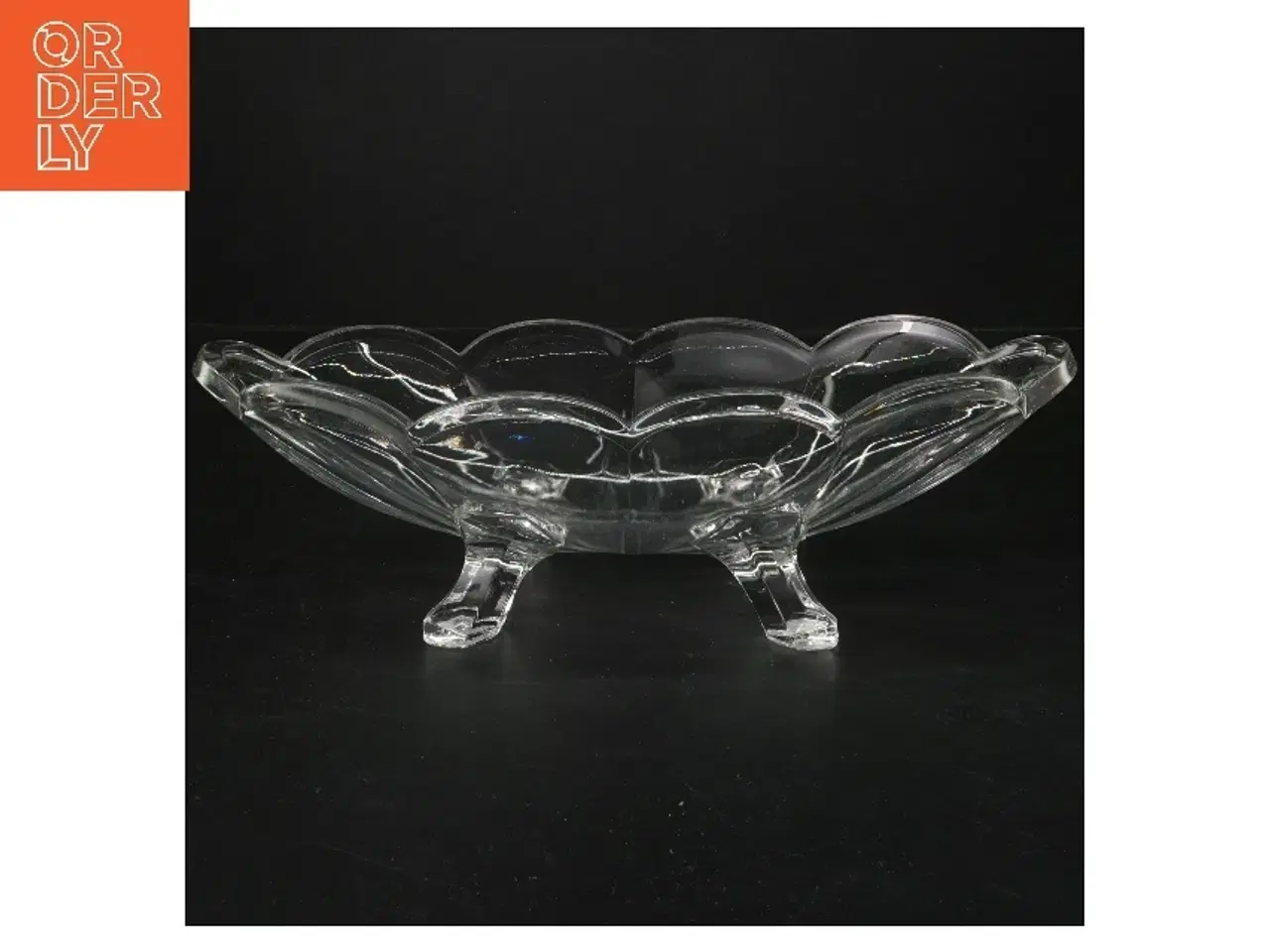 Billede 1 - Glas serveringsskål på ben (str. 29 cm)