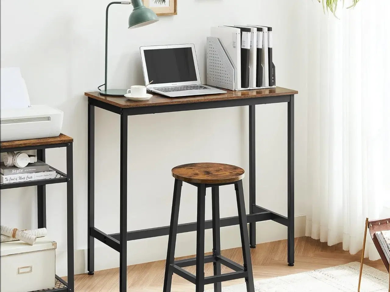 Billede 6 - Barbord sæt – VASAGLE industrielt højbord med 2 barstole, vintage brun/sort