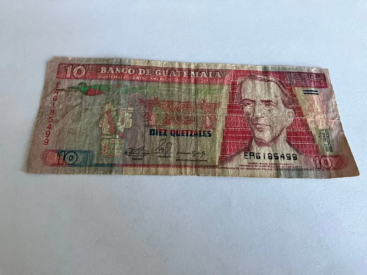 Billede 1 - 10 Quetzales Guatemala - Bad condition
