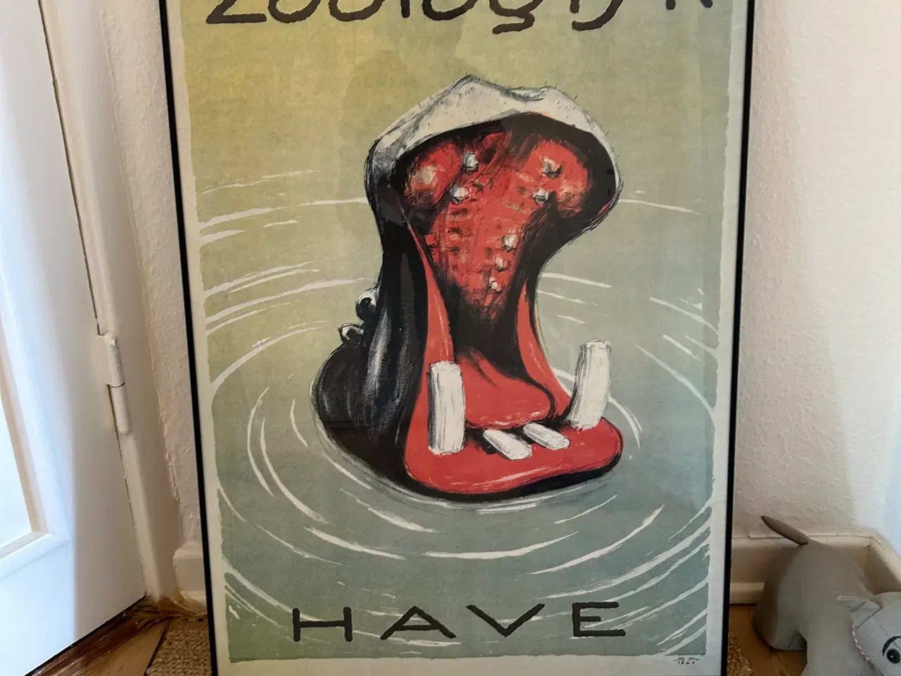 Billede 1 - Indrammet retroplakat fra zoo have 