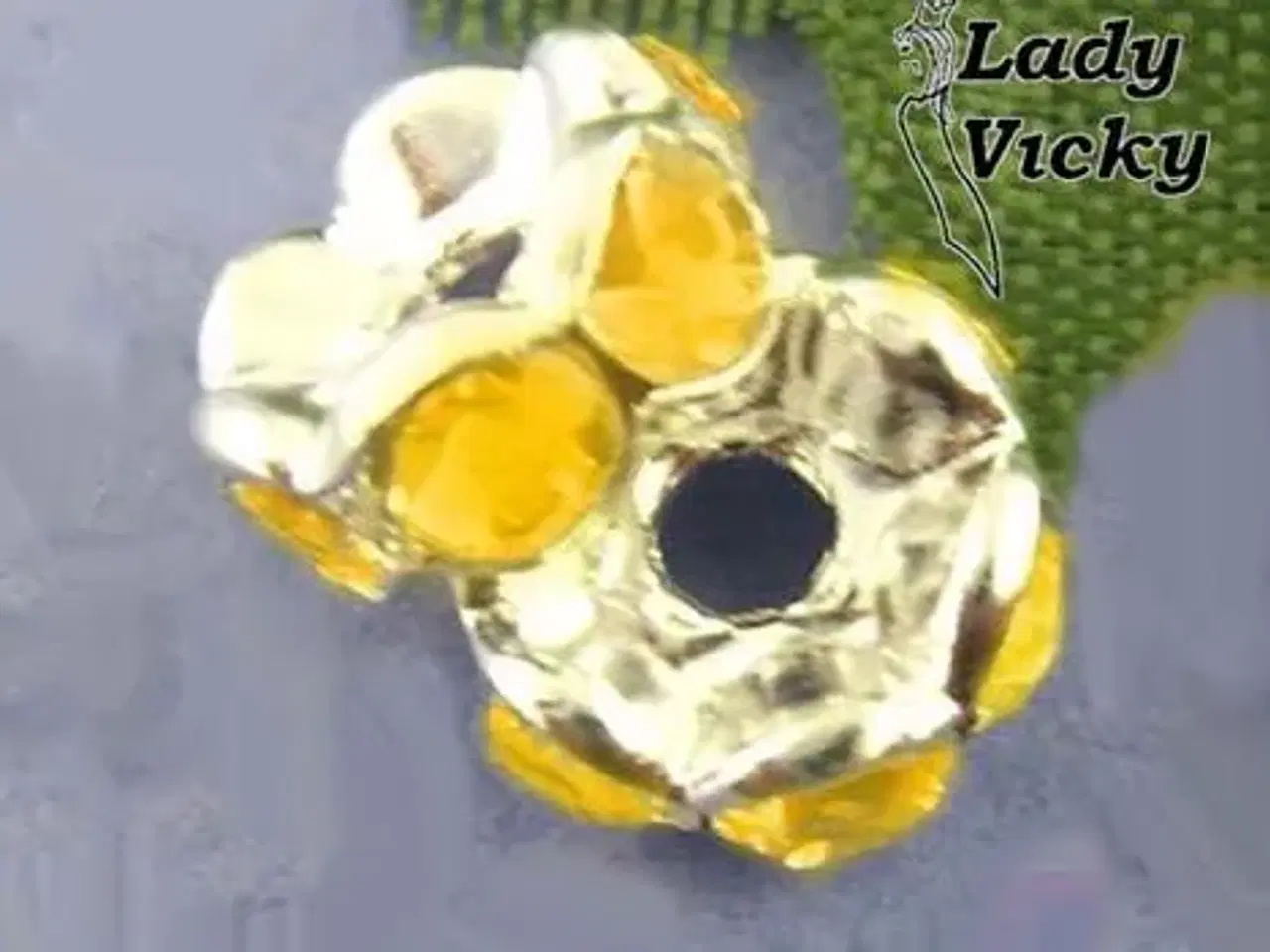 Billede 1 - Rondeller med gule krystaller