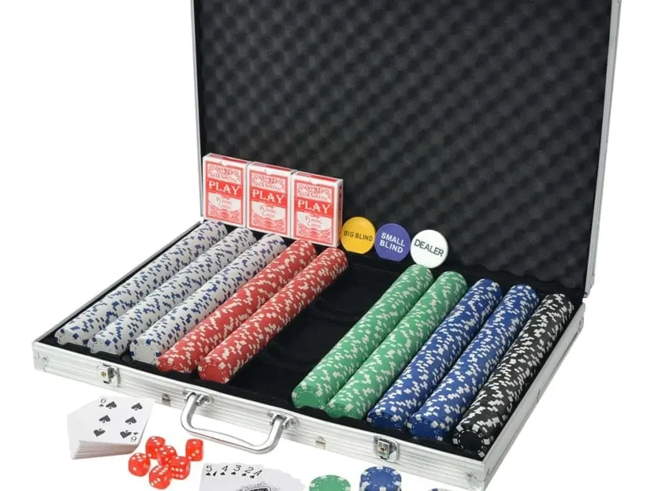 Billede 2 - Pokersæt med 1.000 jetoner aluminium