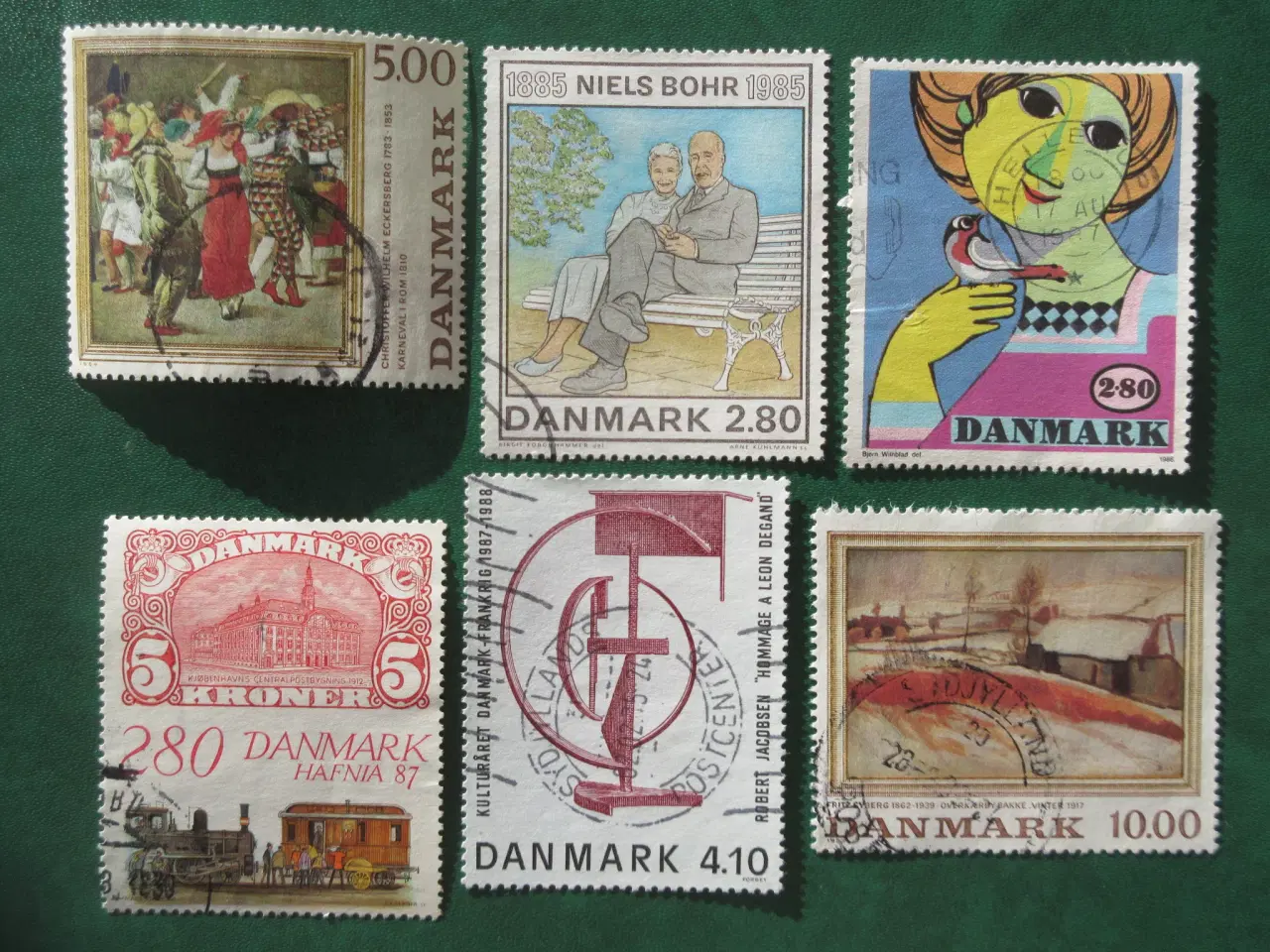 Billede 2 - 18 danske malerifrimærker stemplet afa 271