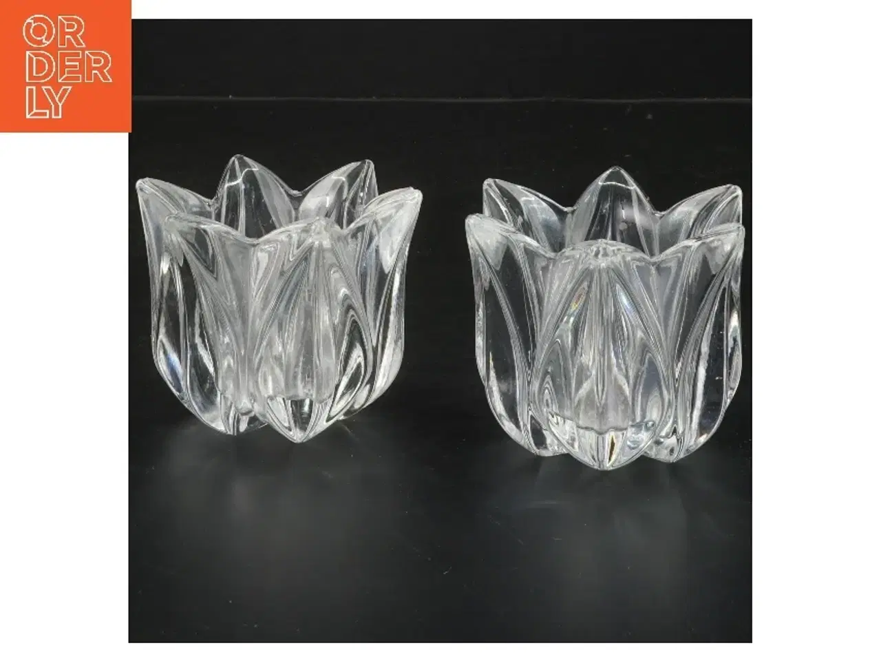 Billede 1 - Sæt med 2 glaslysestager (str. 2 stk 9,5x8 cm)