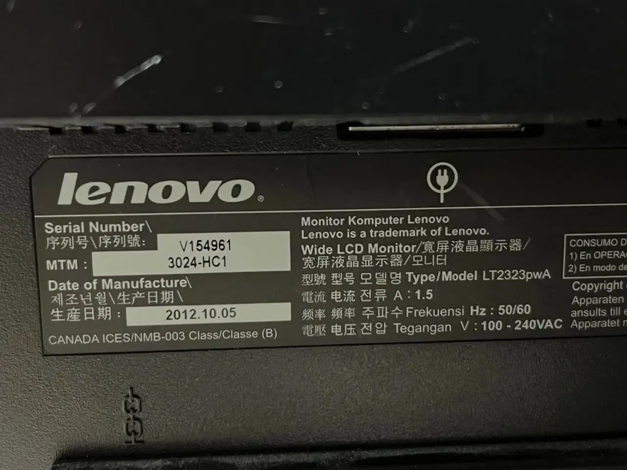 Billede 4 - 2 stk. 24" monitor, LENOVO LT2323pwA