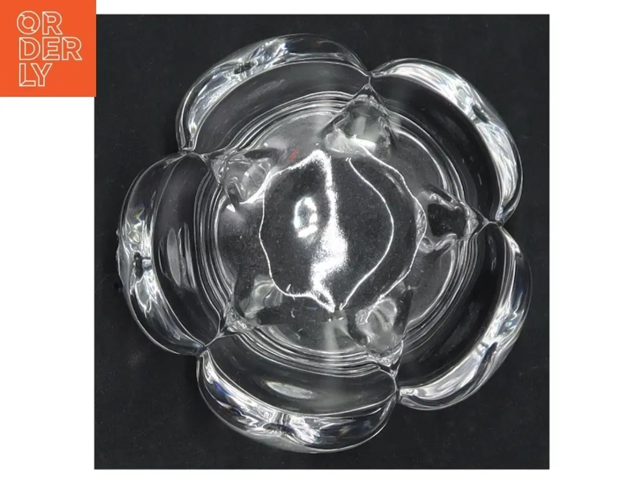 Billede 3 - Glasblomst lysestage fra Royal Copenhagen (str. H 7 cm, ø 9,5 cm)