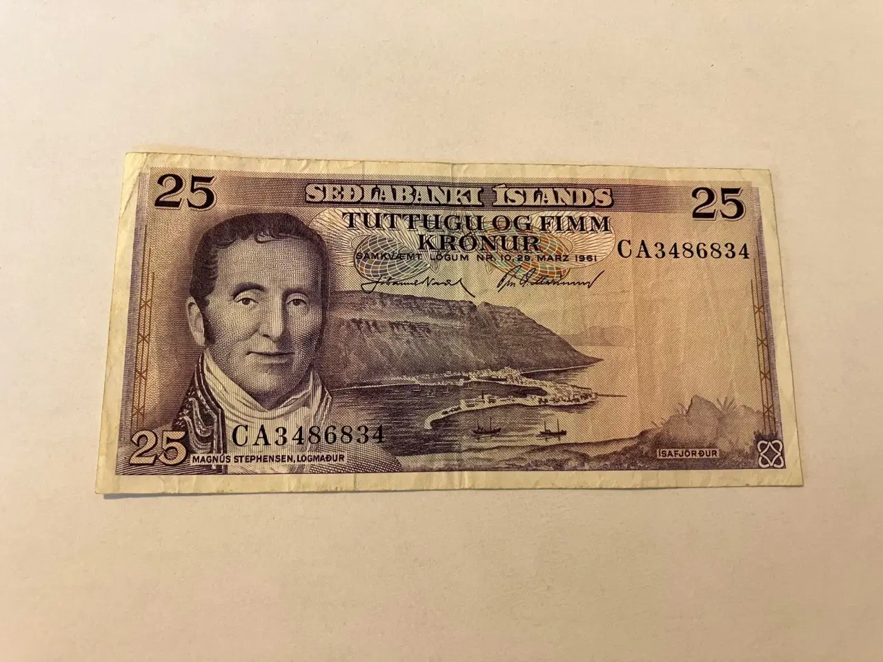 Billede 1 - 25 Kronur Iceland 1961