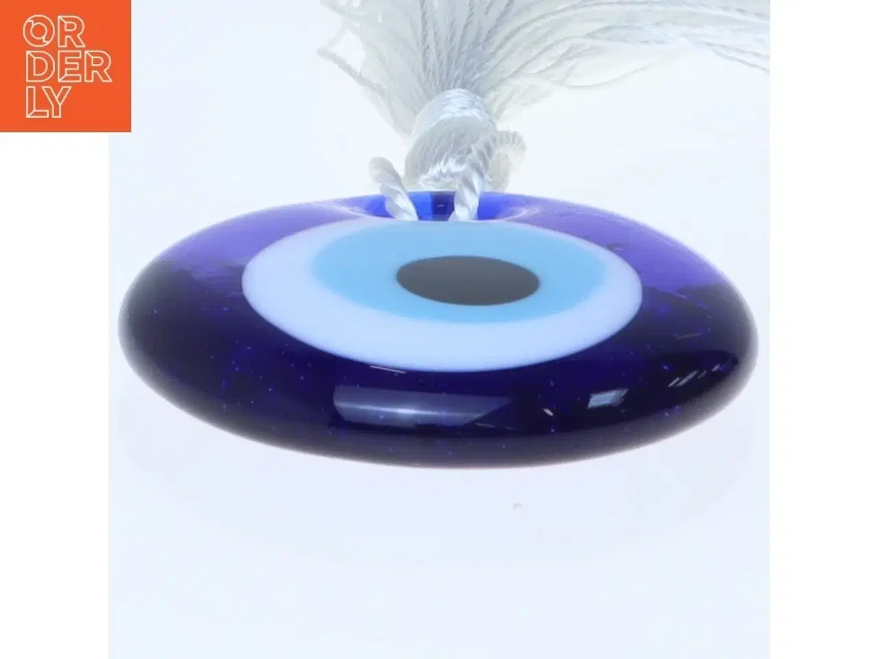 Billede 1 - Blåt øje amulet med kvast (str. Ø 4,5 cm)