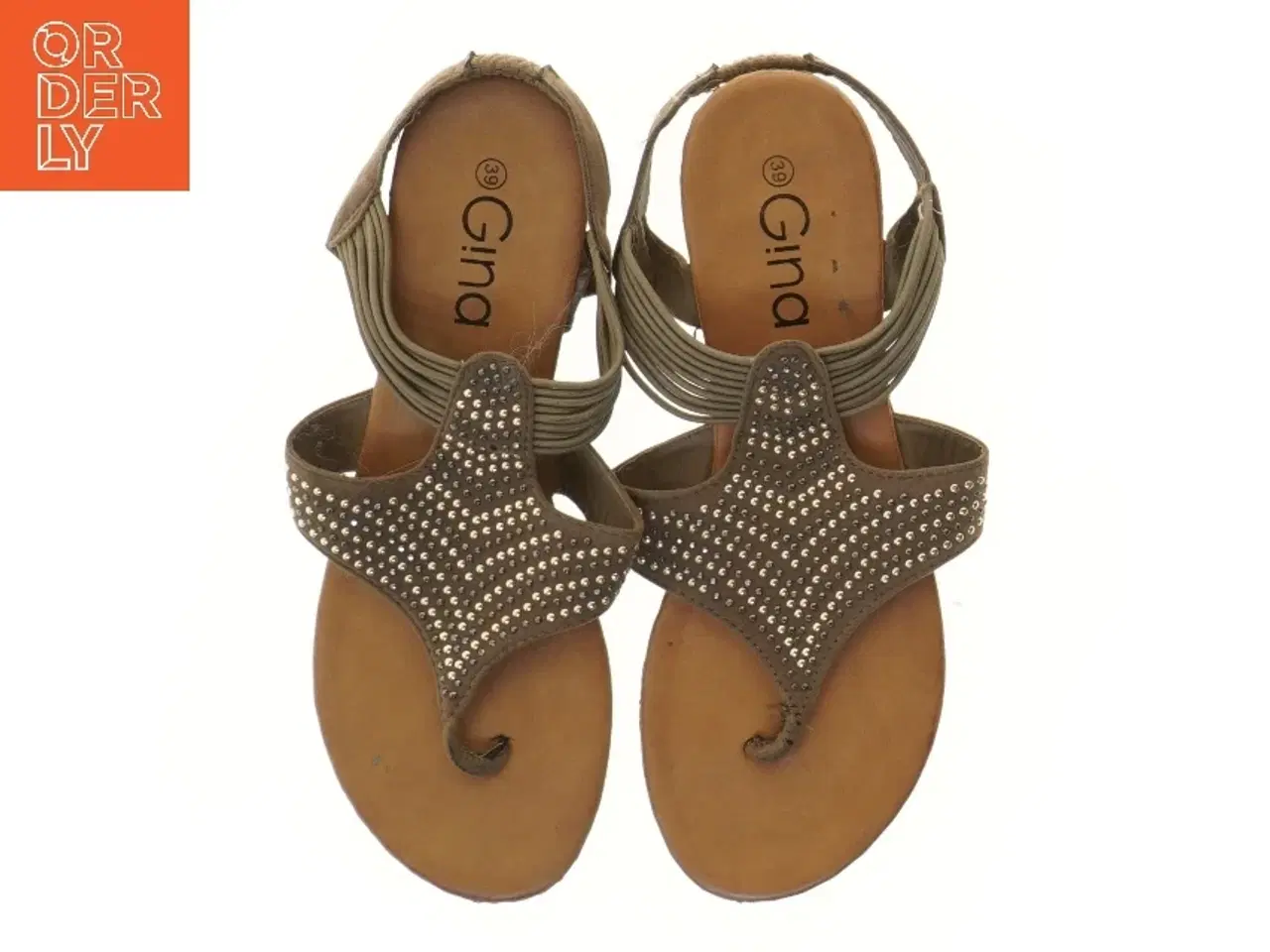 Billede 4 - Brune sandaler med sten fra Gina (str. 39 )