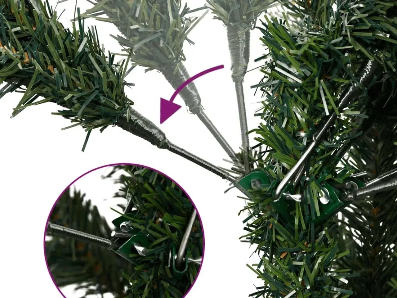 Billede 4 - Kunstigt juletræ med 300 LED-lys 180 cm