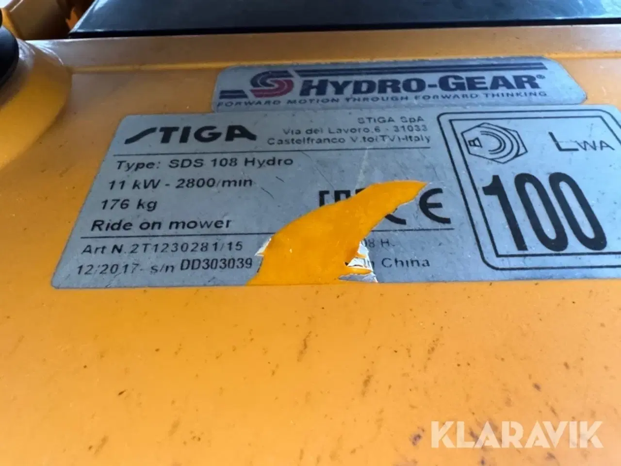 Billede 5 - Græsslåmaskine Stiga SDS 108 hydro Tornado 3108H