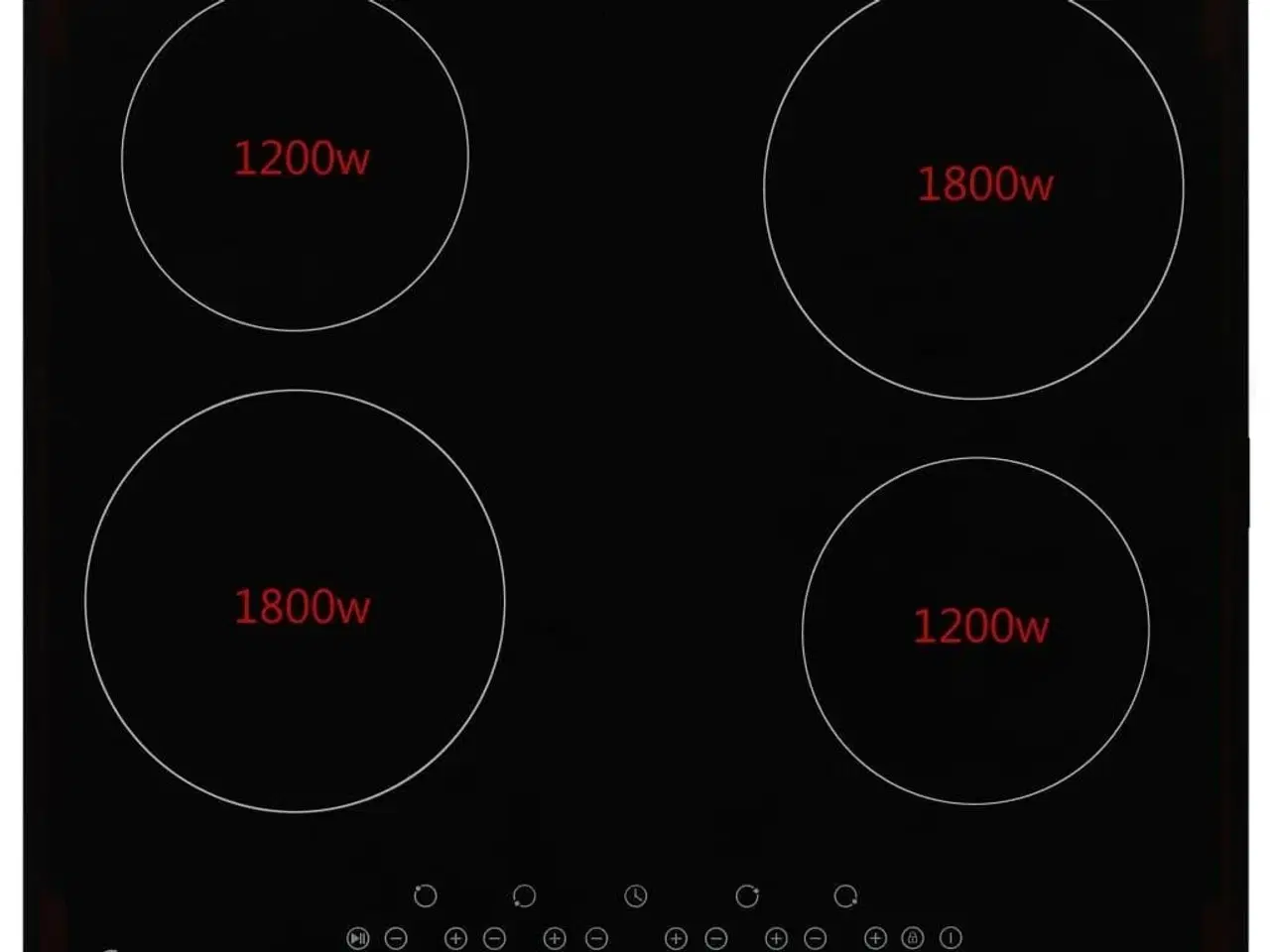 Billede 2 - Keramisk kogeplade med 4 brændere Touch Control 6000 W