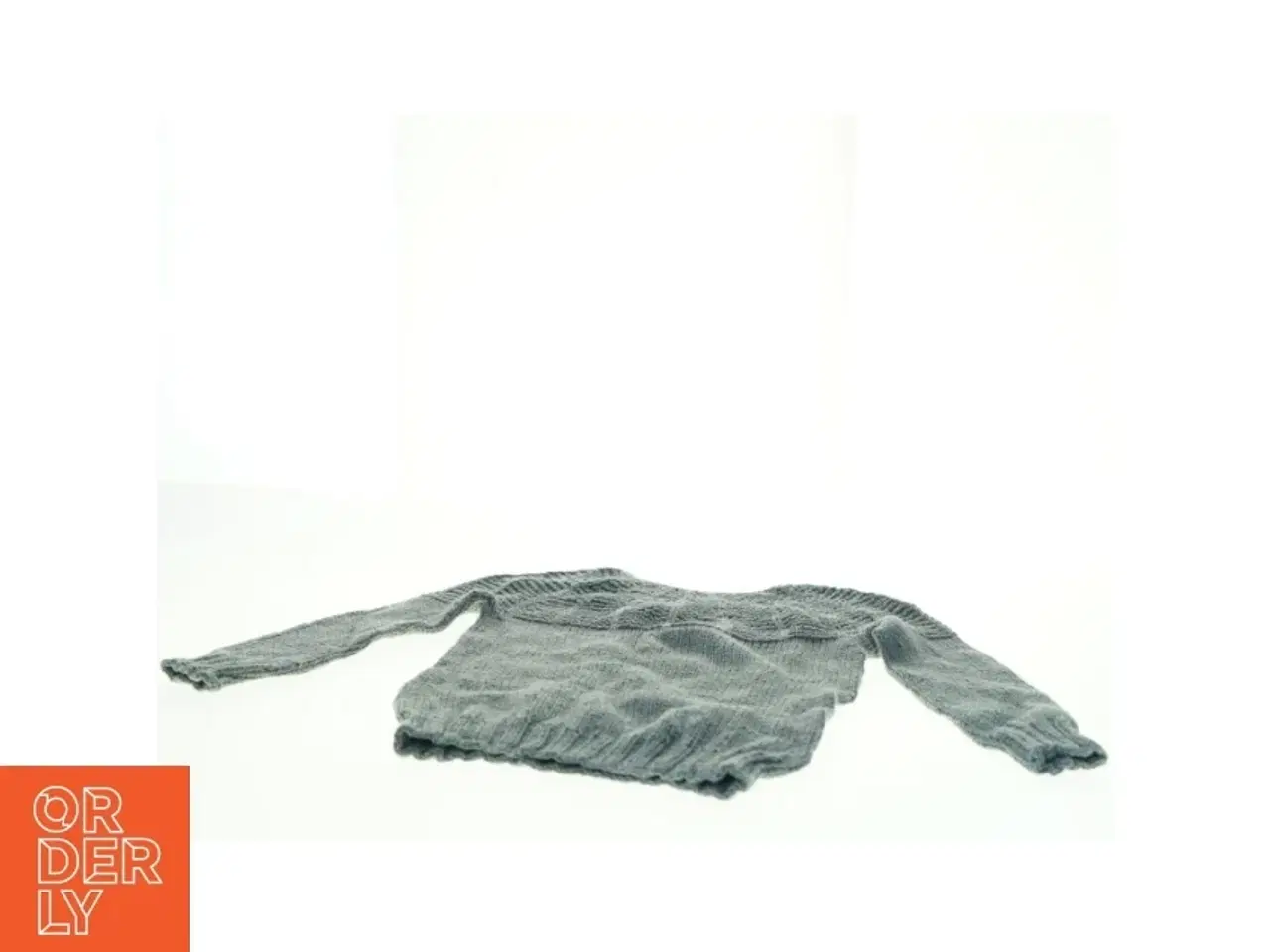 Billede 4 - Grå håndstrikket uld-sweater (str. 30 x 37 cm ærme 23 cm)