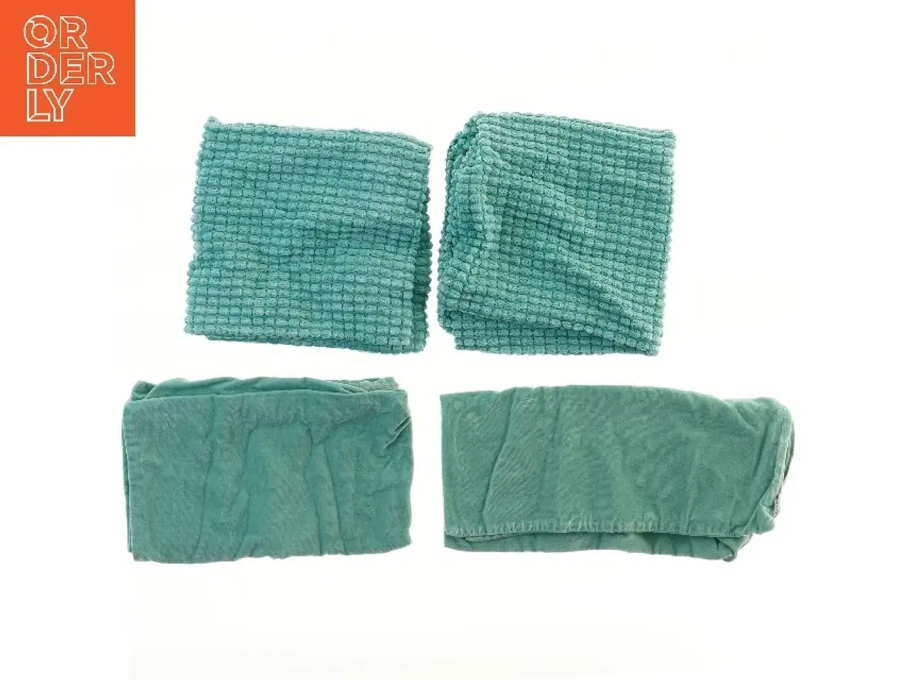 Billede 1 - Sæt af grønne pudebetræk fra IKEA (str. 2 stk 62x36 2 stk 47x47 cm)