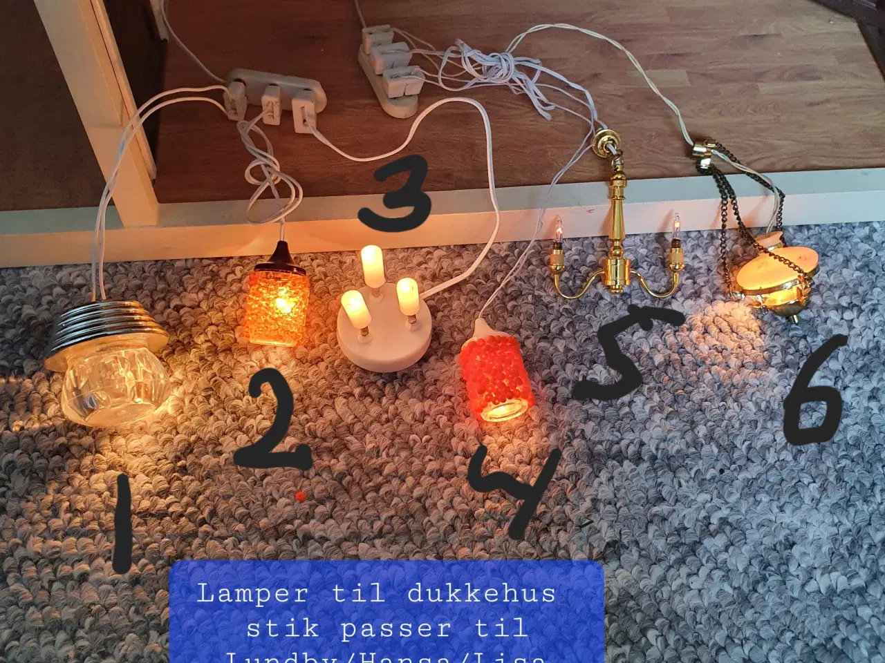 Billede 1 - Lamper til dukkehus 