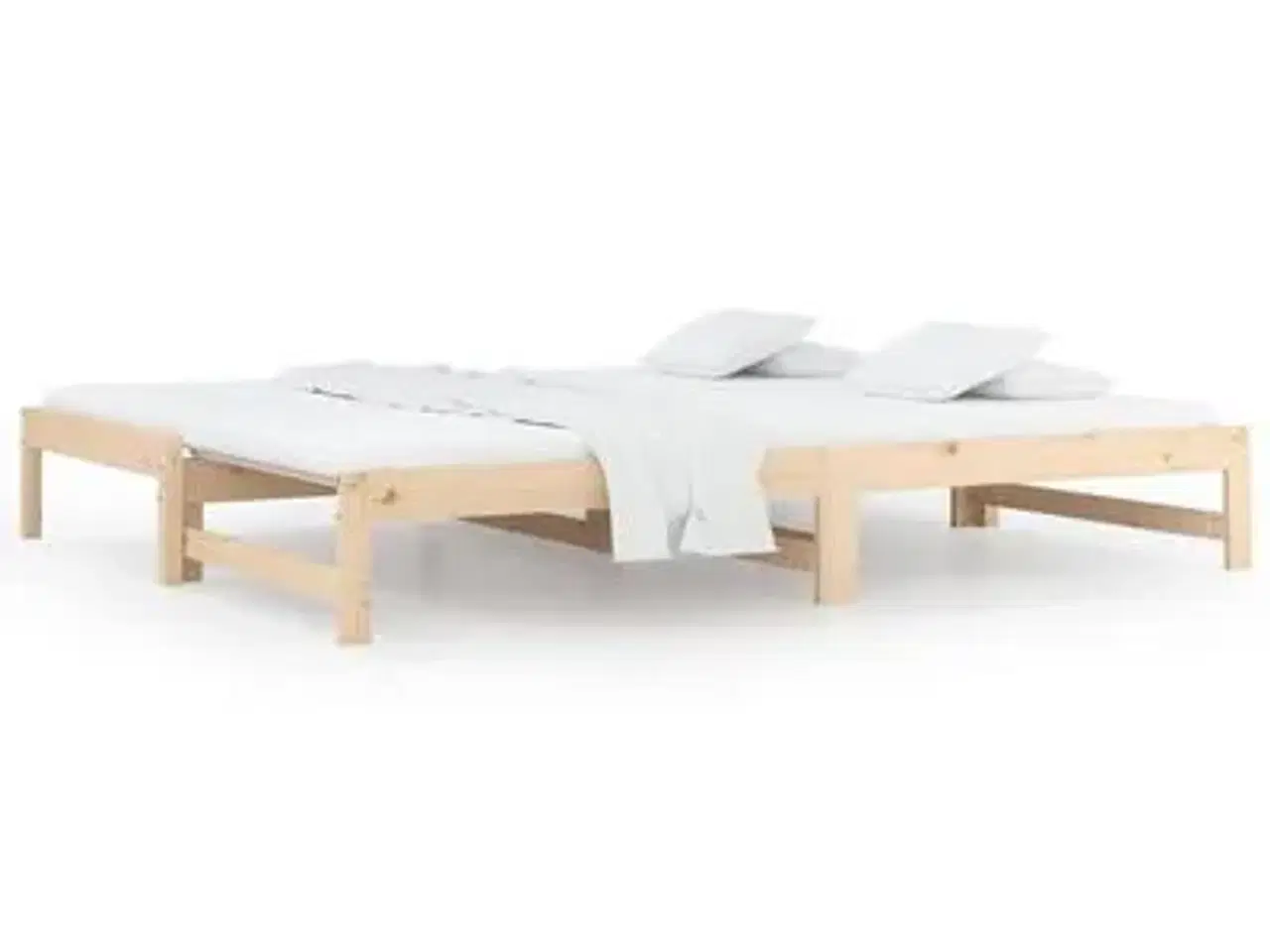 Billede 1 - vidaXL daybed med udtræk 2x(80x200) cm massivt fyr