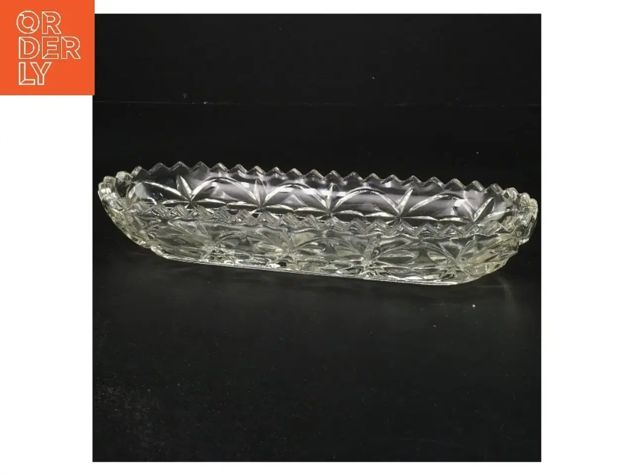 Billede 1 - Glas skål med mønster (str. 24x9x3 cm)