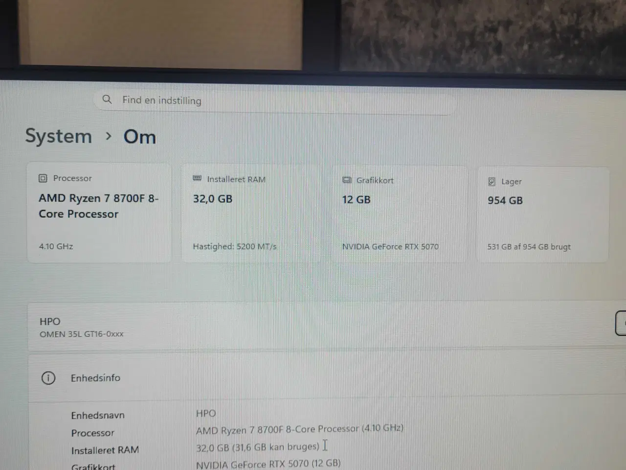 Billede 11 - HP omen 35L setup