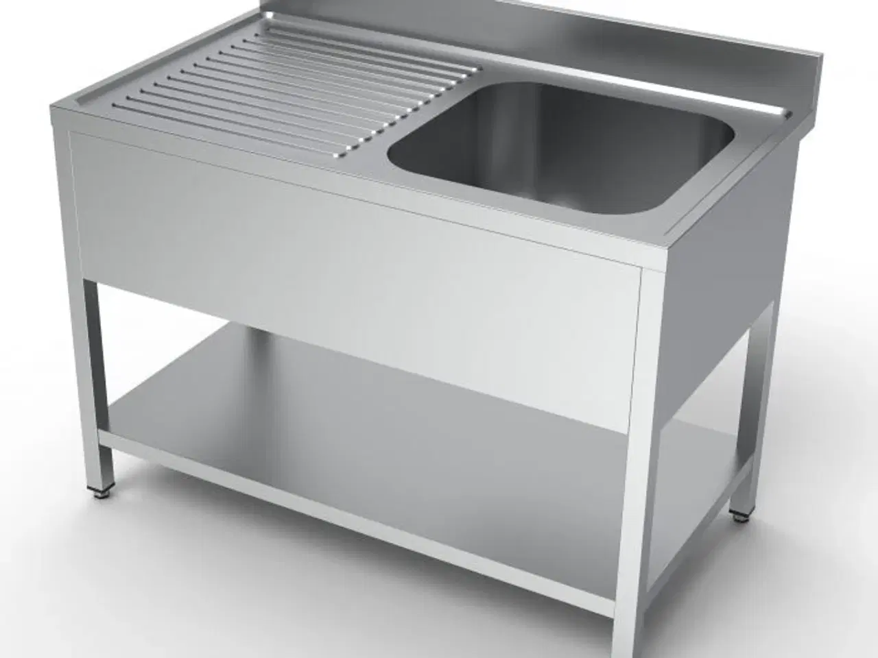 Billede 1 - Combisteel stålbord med vask – 120x70x85 cm