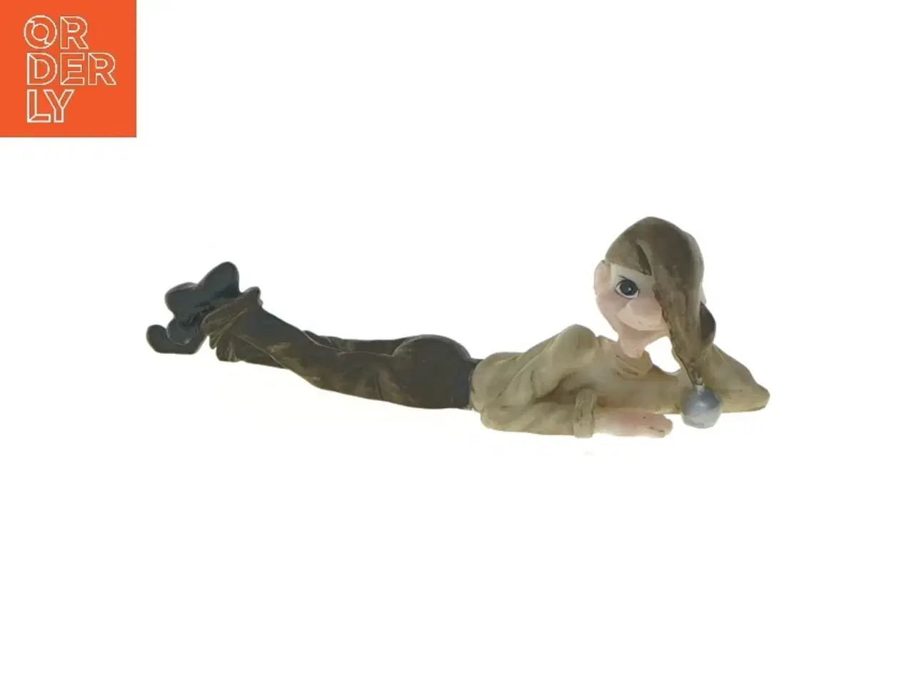 Billede 1 - Dekorativ figur liggende nisse (str. 14 cm)