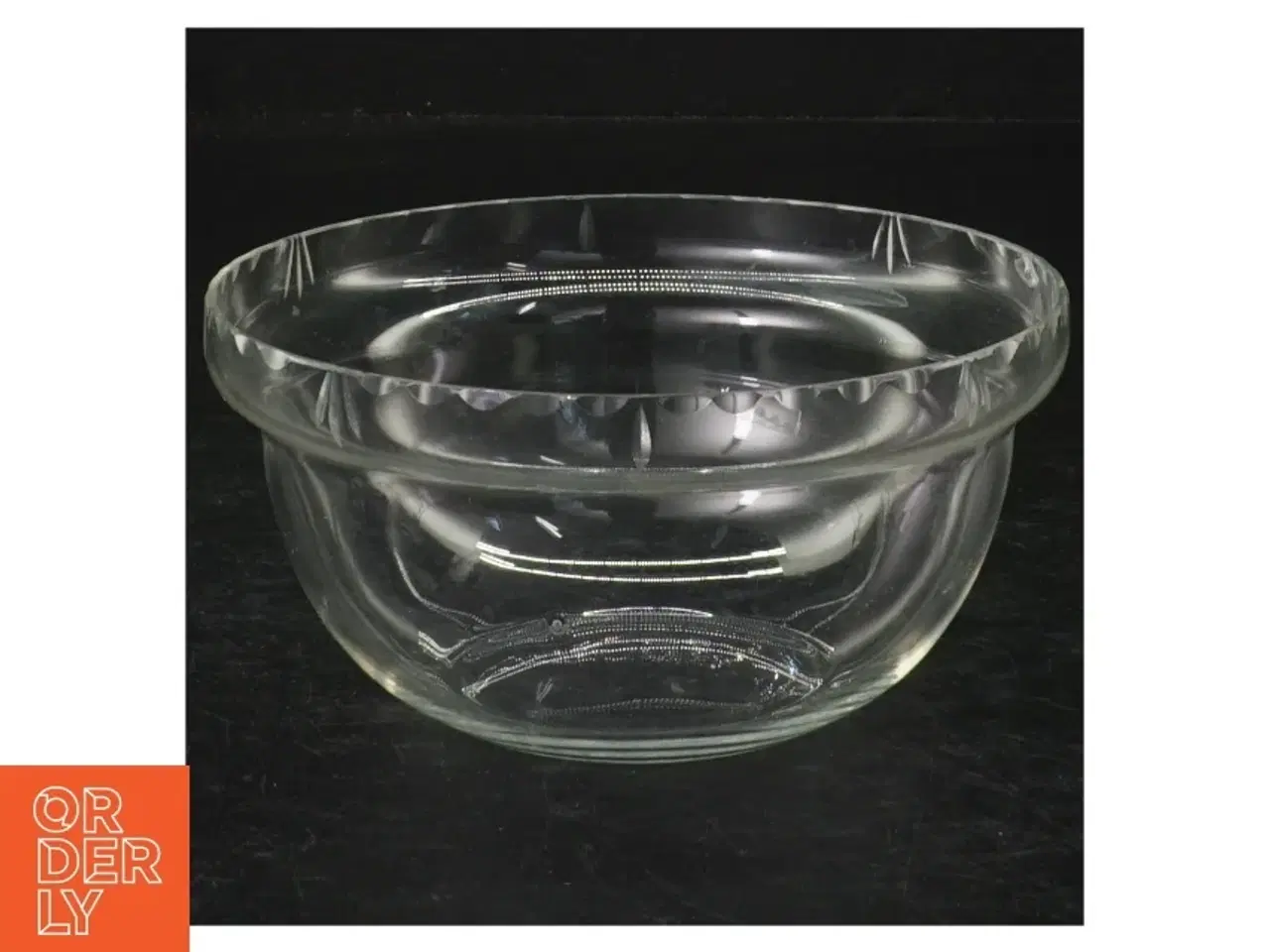 Billede 1 - Gammel glasskål med slibninger (str. Ø. 12,5 cm)