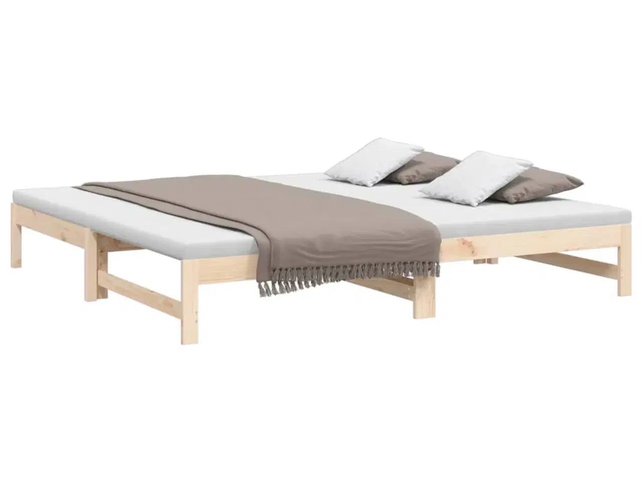 Billede 3 - Daybed med udtræk 2x(80x200) cm massivt fyrretræ