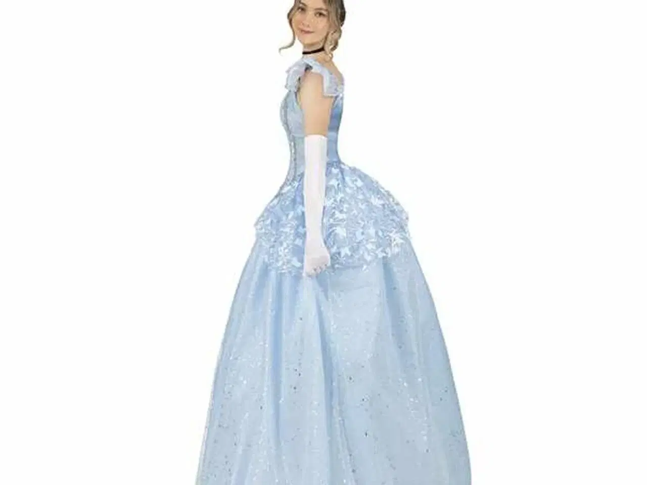 Billede 4 - Blå prinsessekostume til voksne, 3 dele - S