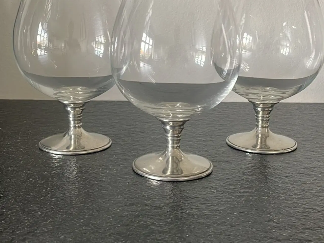 Billede 1 - Cognac glas med tin fod fra Thorkild Jensen - 3 st