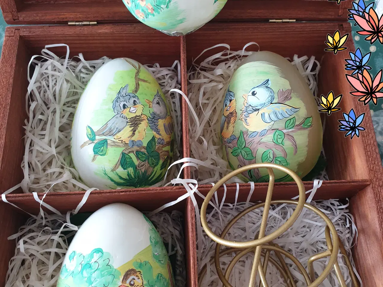 Billede 5 - Påske æg i hånddekoreret glas